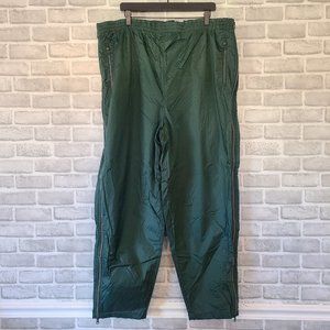 Vintage Franklin Nylon Sports Pants Zip Off Sides Mens XL Green Athletic